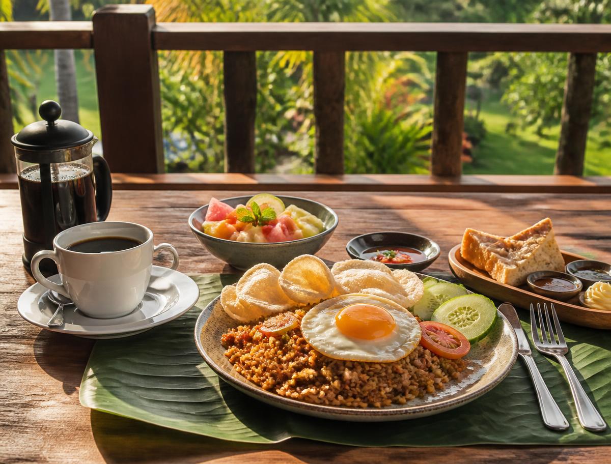 Sarapan Indonesia di teras